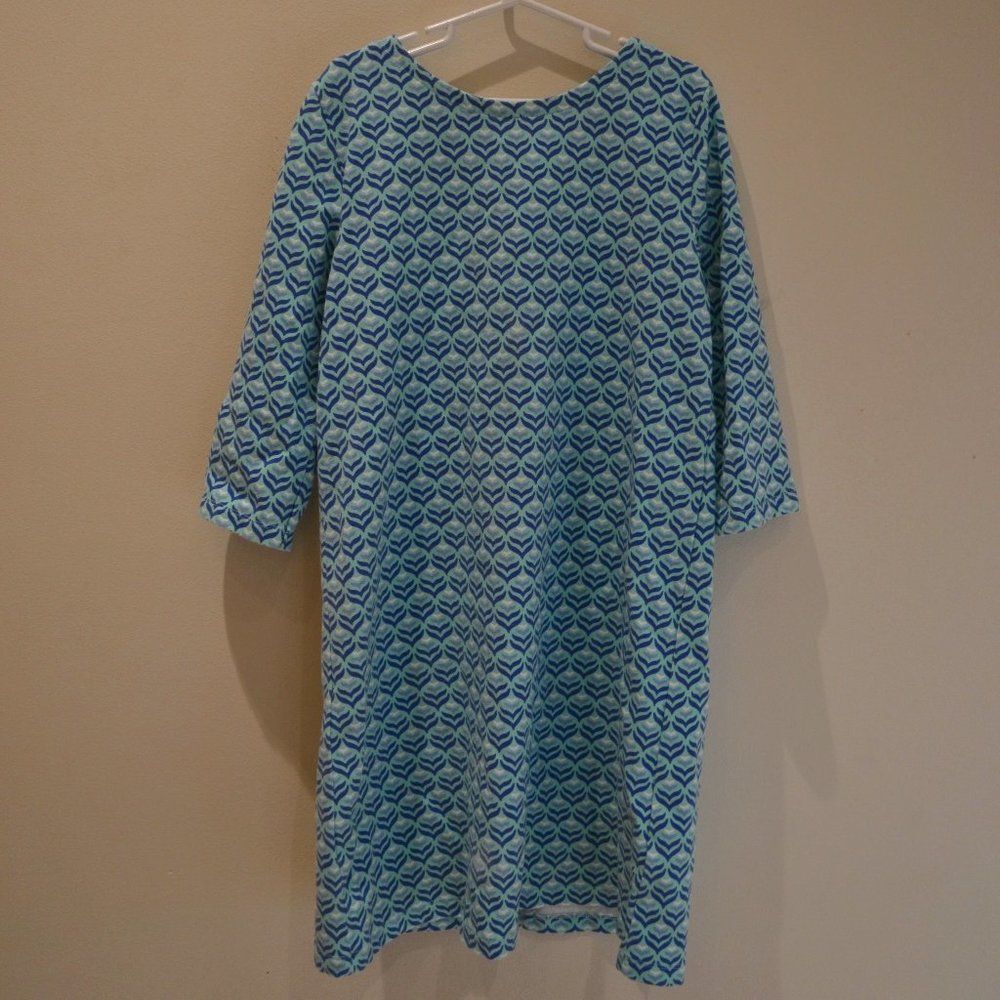 Vineyard Vines Girls (M) Aqua Long Sleeve Dress